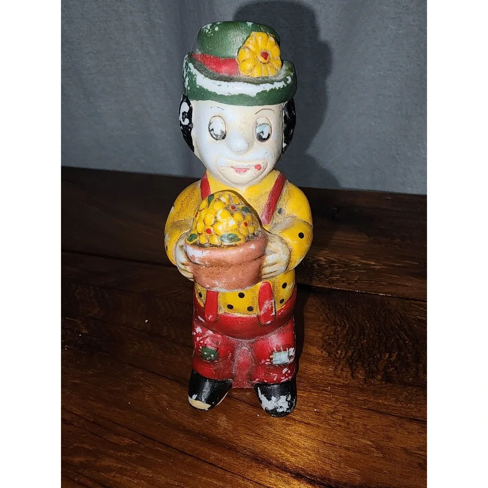 Clown with flowers vintage Porcelain Figurine‎
